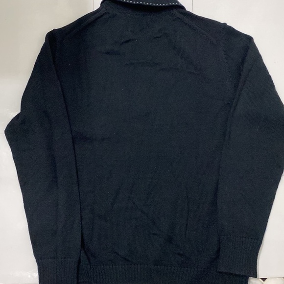 Tulliano black wool blend knit collared sweater. Long sleeves. Size Large. - Picture 5 of 7